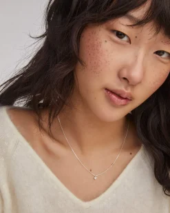 Maisie Sterling Silver April Pendant Necklace
