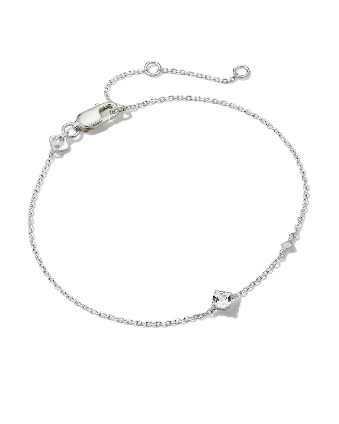 Maisie Sterling Silver April Delicate Chain Bracelet