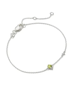Maisie Sterling Silver August Delicate Chain Bracelet