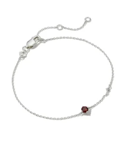 Maisie Sterling Silver January Delicate Chain Bracelet