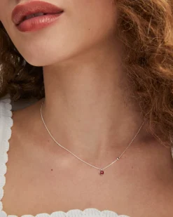 Maisie Sterling Silver July Pendant Necklace
