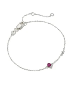 Maisie Sterling Silver July Delicate Chain Bracelet