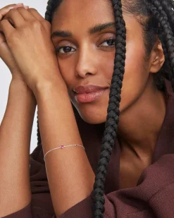 Maisie Sterling Silver July Delicate Chain Bracelet