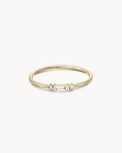 Maria 14k Yellow Gold Band Ring in White Diamond