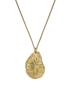 Marina Long Pendant Necklace in Vintage Gold