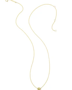 Marisa 14k Yellow Gold August Oval Solitaire Pendant Necklace
