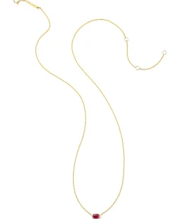 Marisa 14k Yellow Gold July Oval Solitaire Pendant Necklace