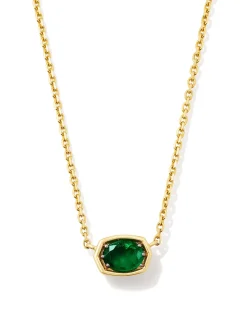 Marisa 14k Yellow Gold May Oval Solitaire Pendant Necklace