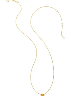 Marisa 14k Yellow Gold November Oval Solitaire Pendant Necklace