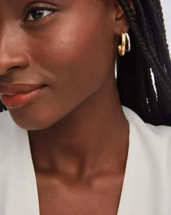 Meg Double Hoop Earrings in Mixed Metal