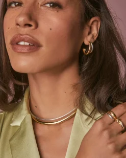 Meg Double Hoop Earrings in Mixed Metal