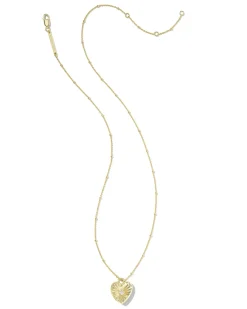 Meredith 18k Gold Vermeil Locket Necklace in White Topaz