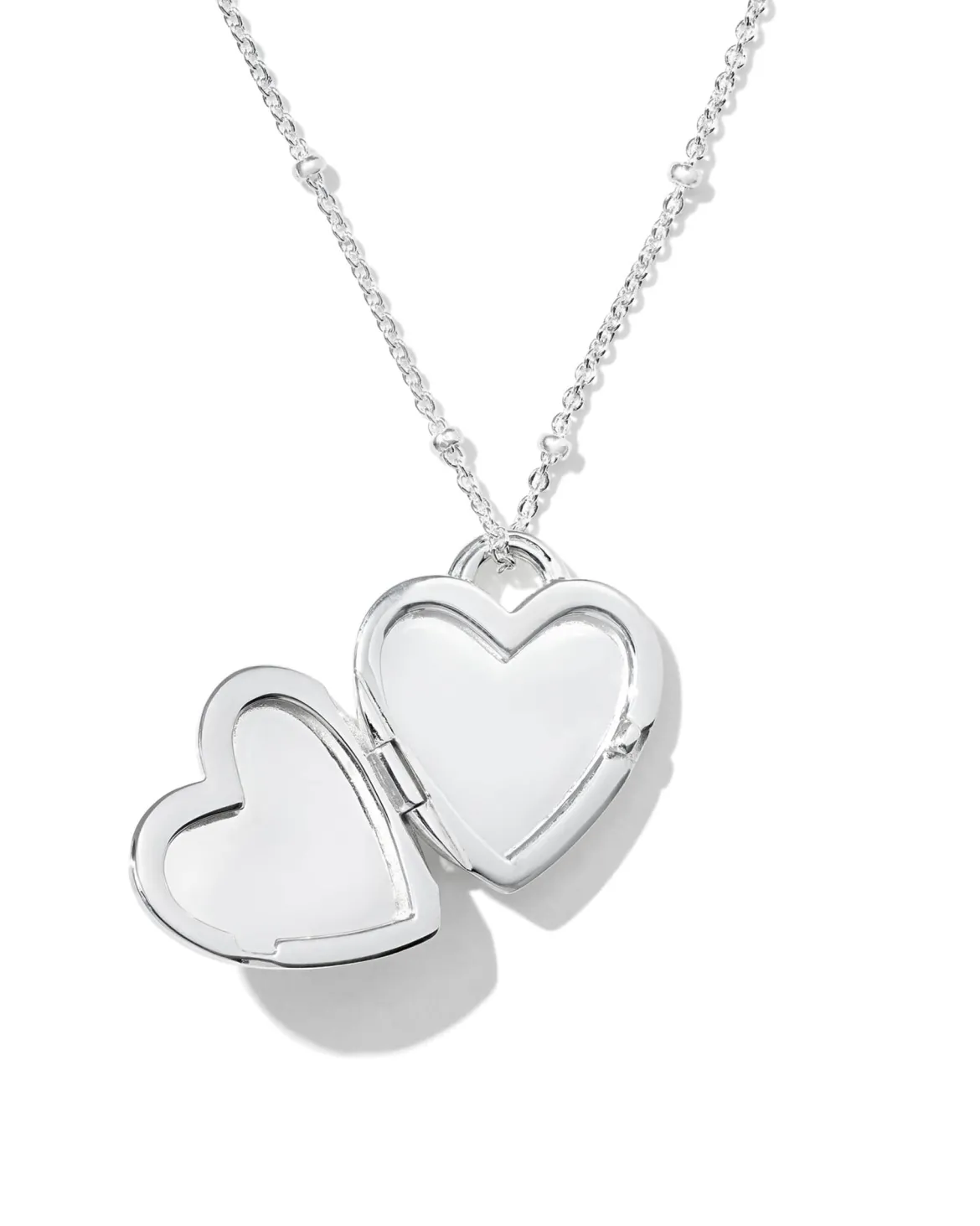 Meredith Sterling Silver Locket Necklace in White Topaz
