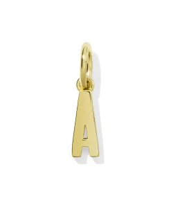 Metal Letter A 18k Gold Vermeil Charm