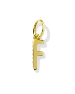 Metal Letter F 18k Gold Vermeil Charm