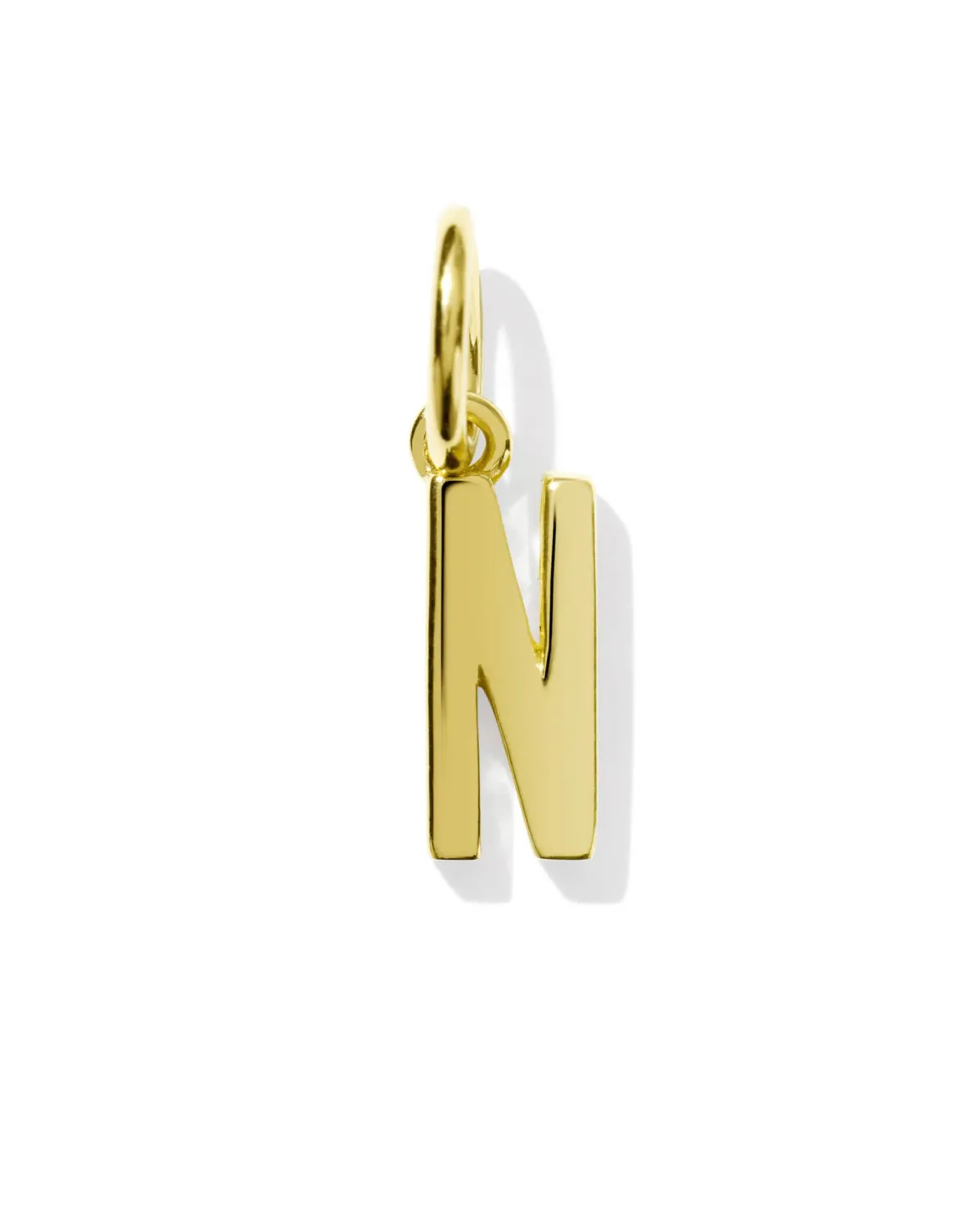 Metal Letter N 18k Gold Vermeil Charm