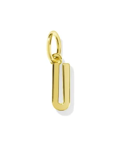 Metal Letter U 18k Gold Vermeil Charm