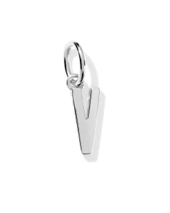 Metal Letter V Sterling Silver Charm
