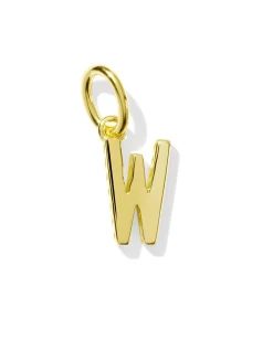 Metal Letter W 18k Gold Vermeil Charm