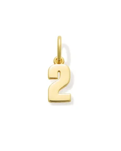 Metal Number 2 Charm in 18k Gold Vermeil
