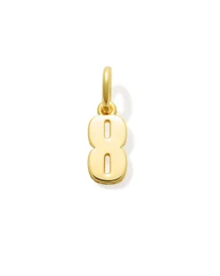 Metal Number 8 Charm in 18k Gold Vermeil