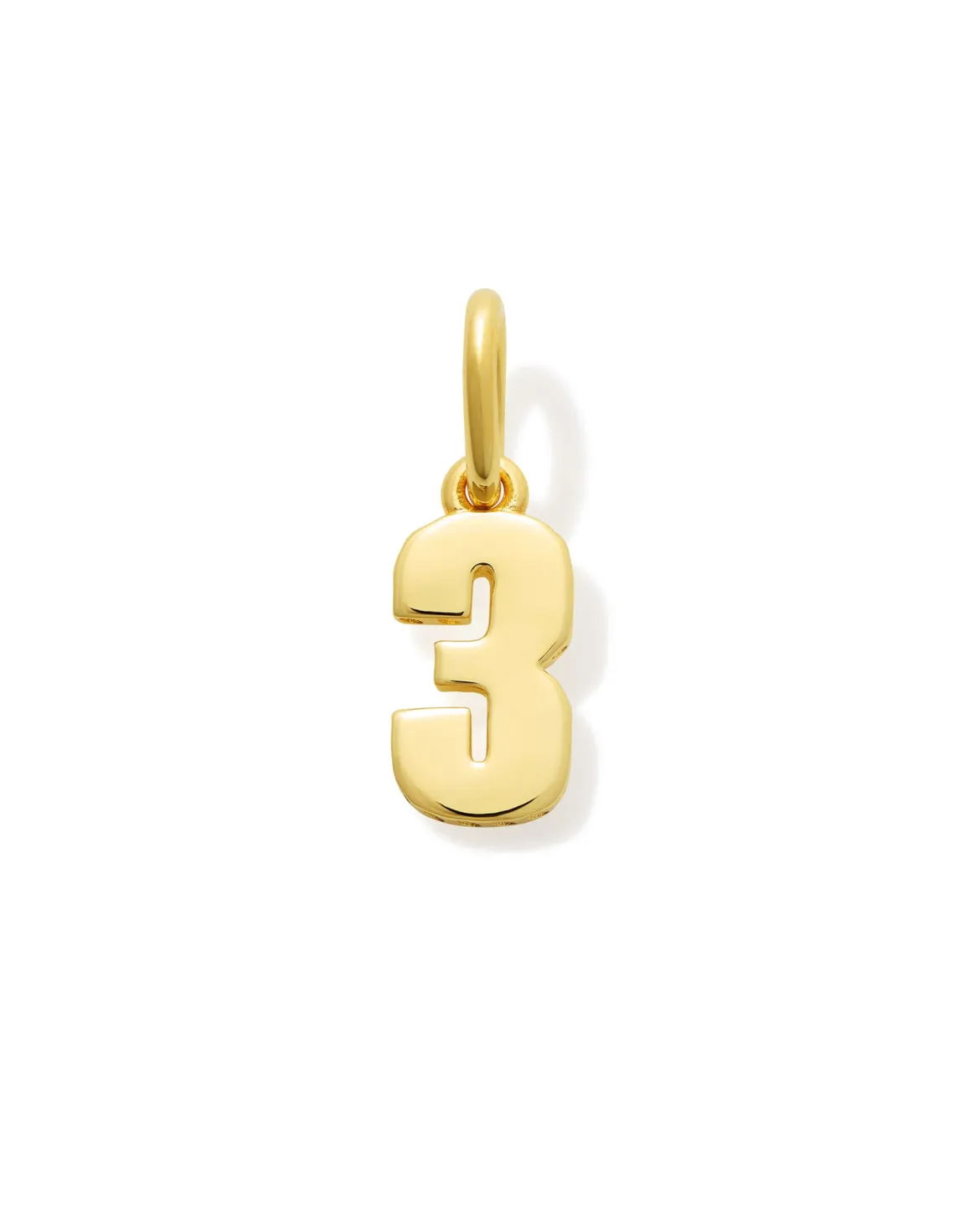 Metal Number 3 Charm in 18k Gold Vermeil