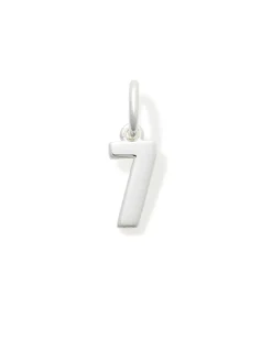Metal Number 7 Charm in Sterling Silver