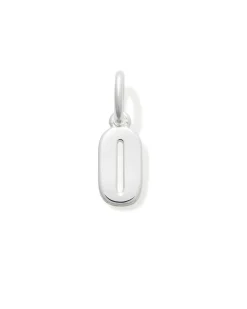 Metal Number 0 Charm in Sterling Silver