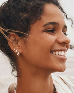 Mikki Metal Huggie Earrings in Silver