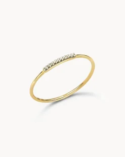 Mila 14k Yellow Gold Band Ring in White Diamond