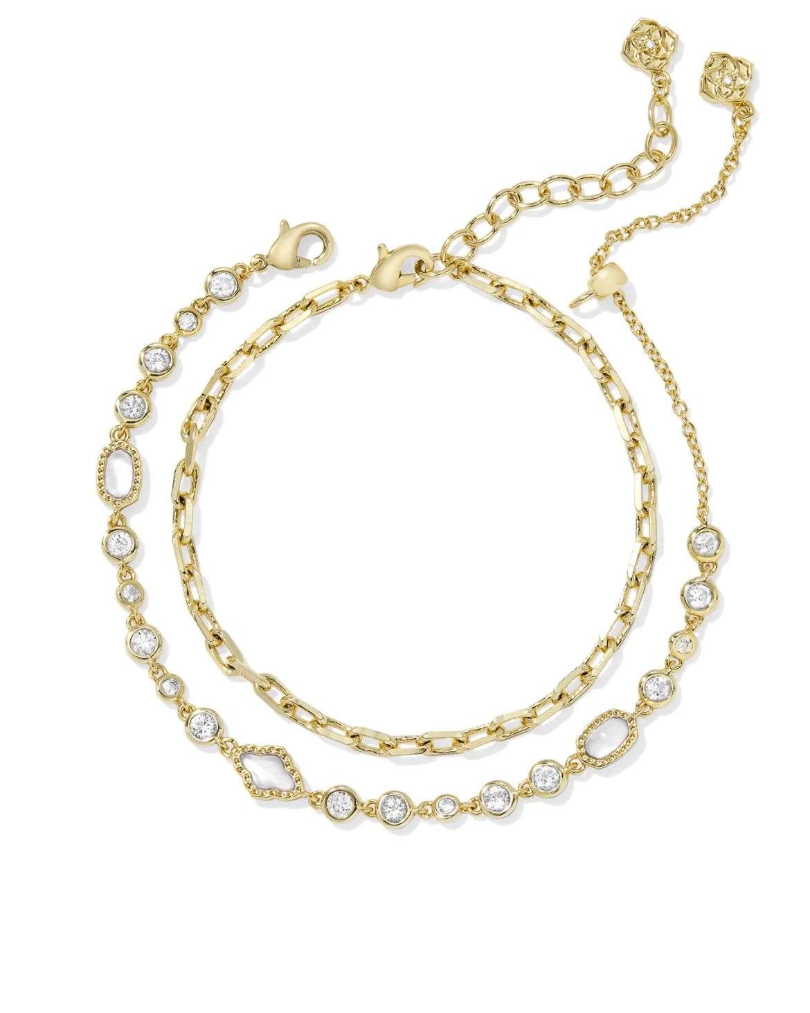 Mini Elisa and Abbie Gold Set of 2 Delicate Chain Bracelets