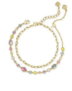 Mini Elisa and Abbie Gold Set of 2 Delicate Chain Bracelets