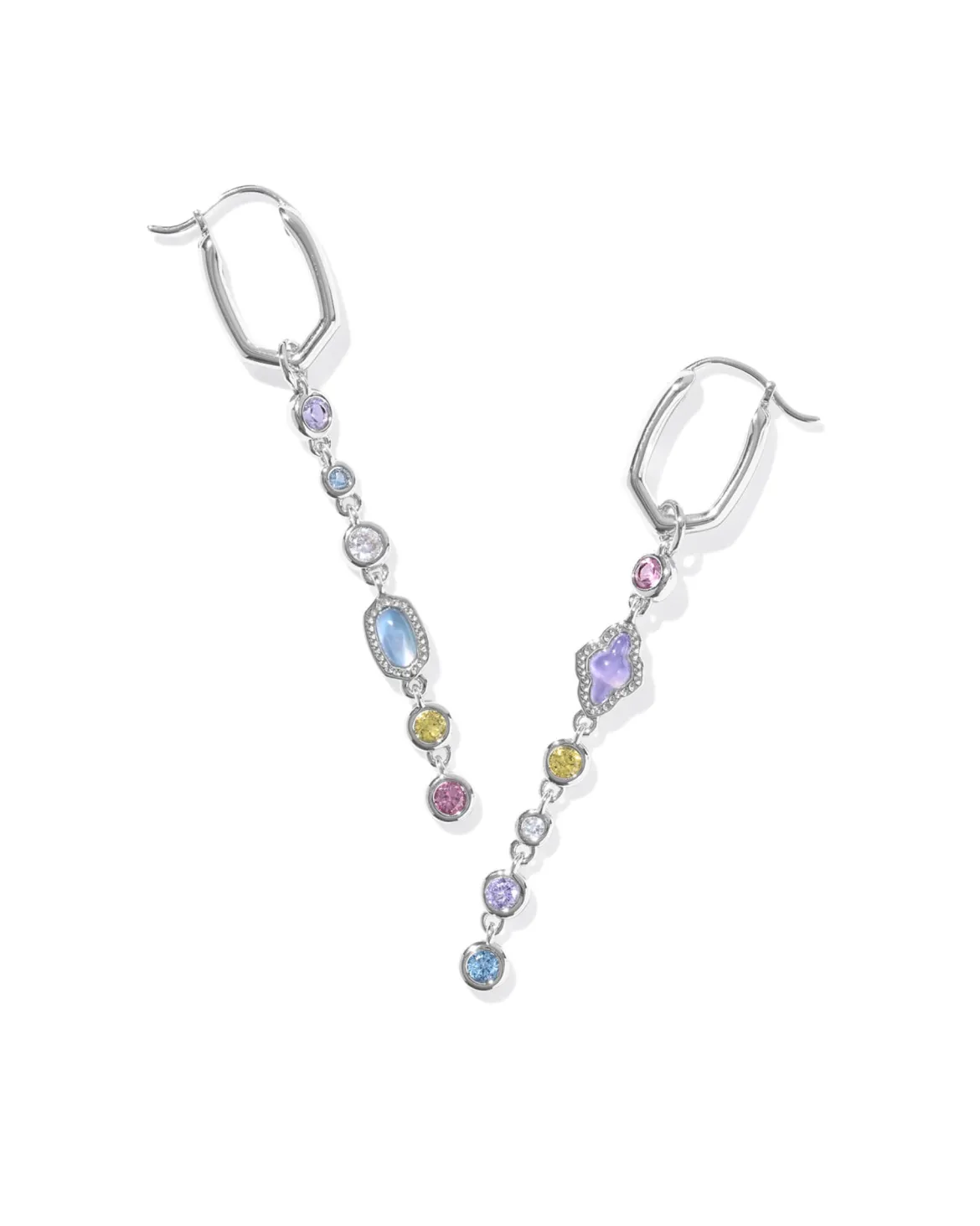 Mini Elisa and Abbie Silver Convertible Huggie Earrings