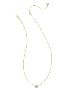 Mini Elisa Gold Satellite Short Pendant Necklace in Turquoise Magnesite