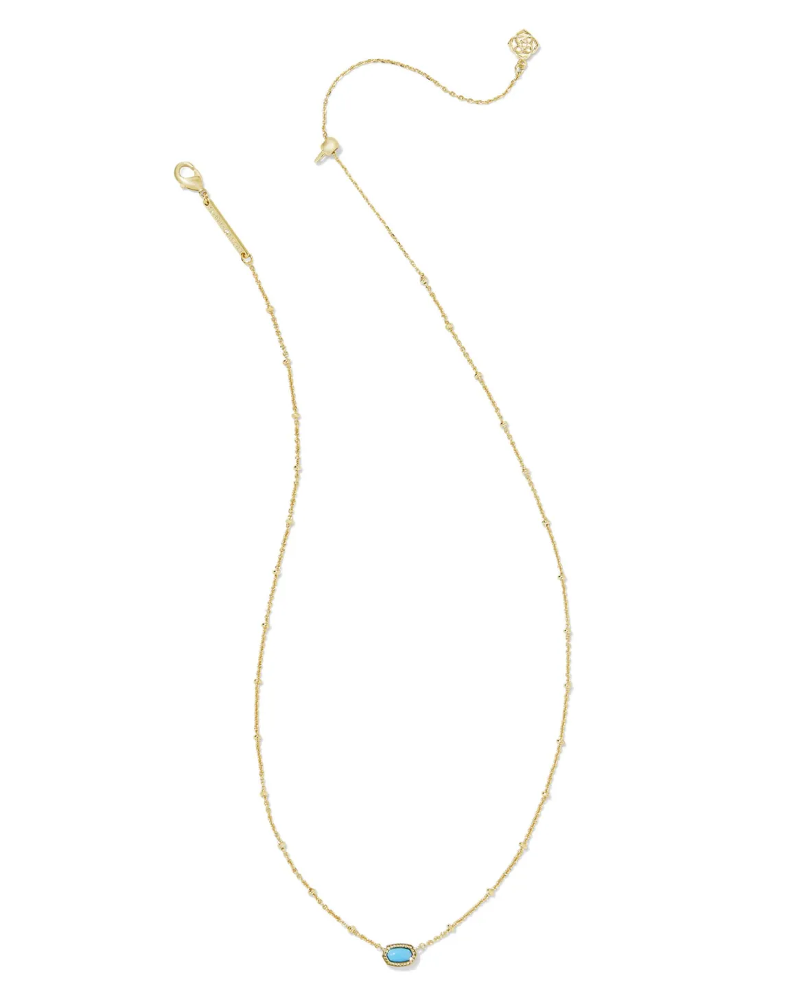 Mini Elisa Gold Satellite Short Pendant Necklace in Turquoise Magnesite