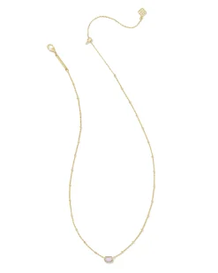 Mini Elisa Gold Satellite Short Pendant Necklace in Pink Opalite Crystal