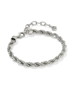 Noble Rope Link and Chain Bracelet in Vintage Silver