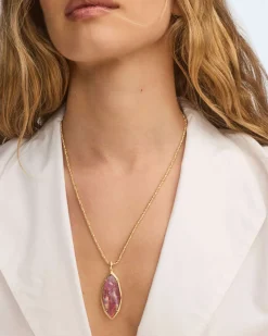 Ophelia Gold Large Long Pendant Necklace