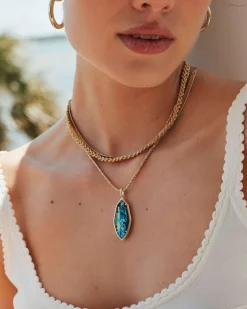 Ophelia Gold Large Long Pendant Necklace