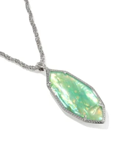 Ophelia Silver Large Long Pendant Necklace
