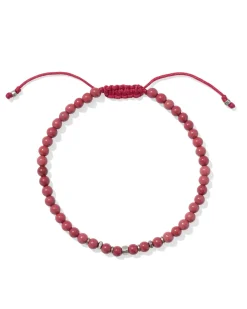 Otto Oxidized Sterling Silver Beaded Bracelet in Red Magnesite
