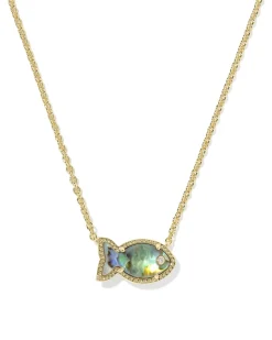 Parker Fish Gold Short Pendant Necklace