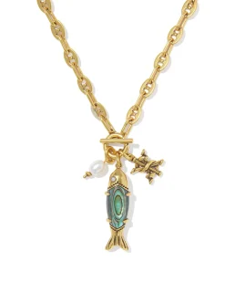 Parker Fish Vintage Gold Long Charm Necklace