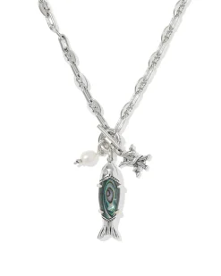 Parker Fish Vintage Silver Long Charm Necklace