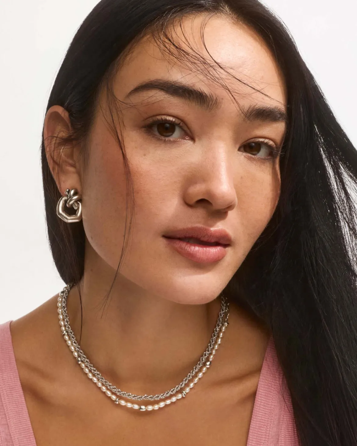 Parker Knot Vintage Silver Open Frame Earrings