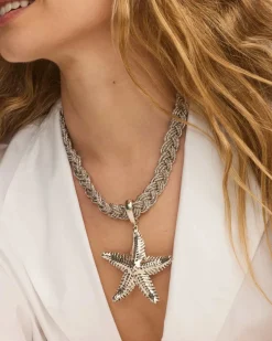 Parker Starfish Silver Statement Necklace