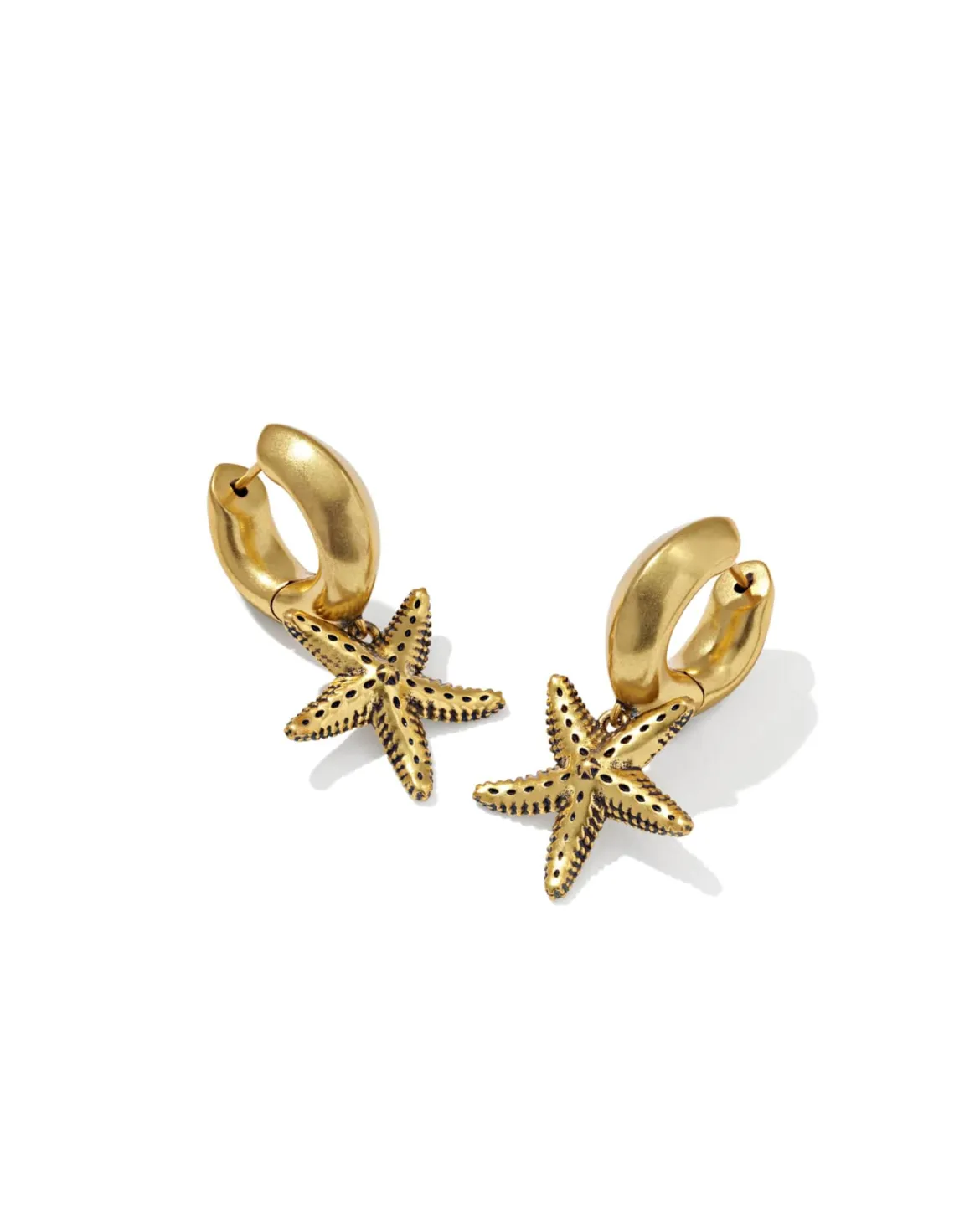 Parker Starfish Vintage Gold Huggie Earrings