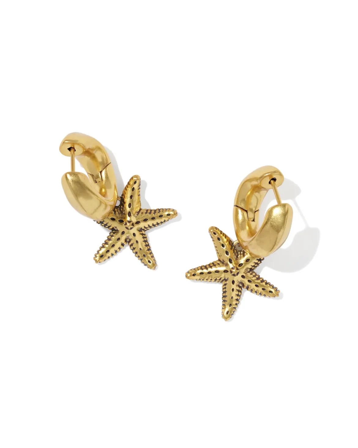 Parker Starfish Vintage Gold Huggie Earrings