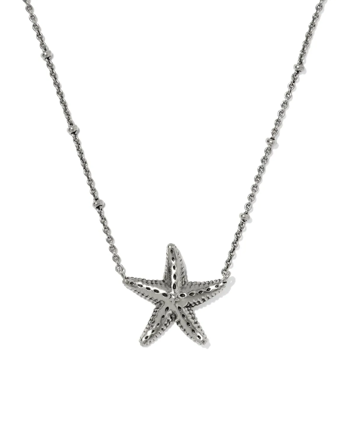 Parker Starfish Vintage Silver Metal Short Pendant Necklace