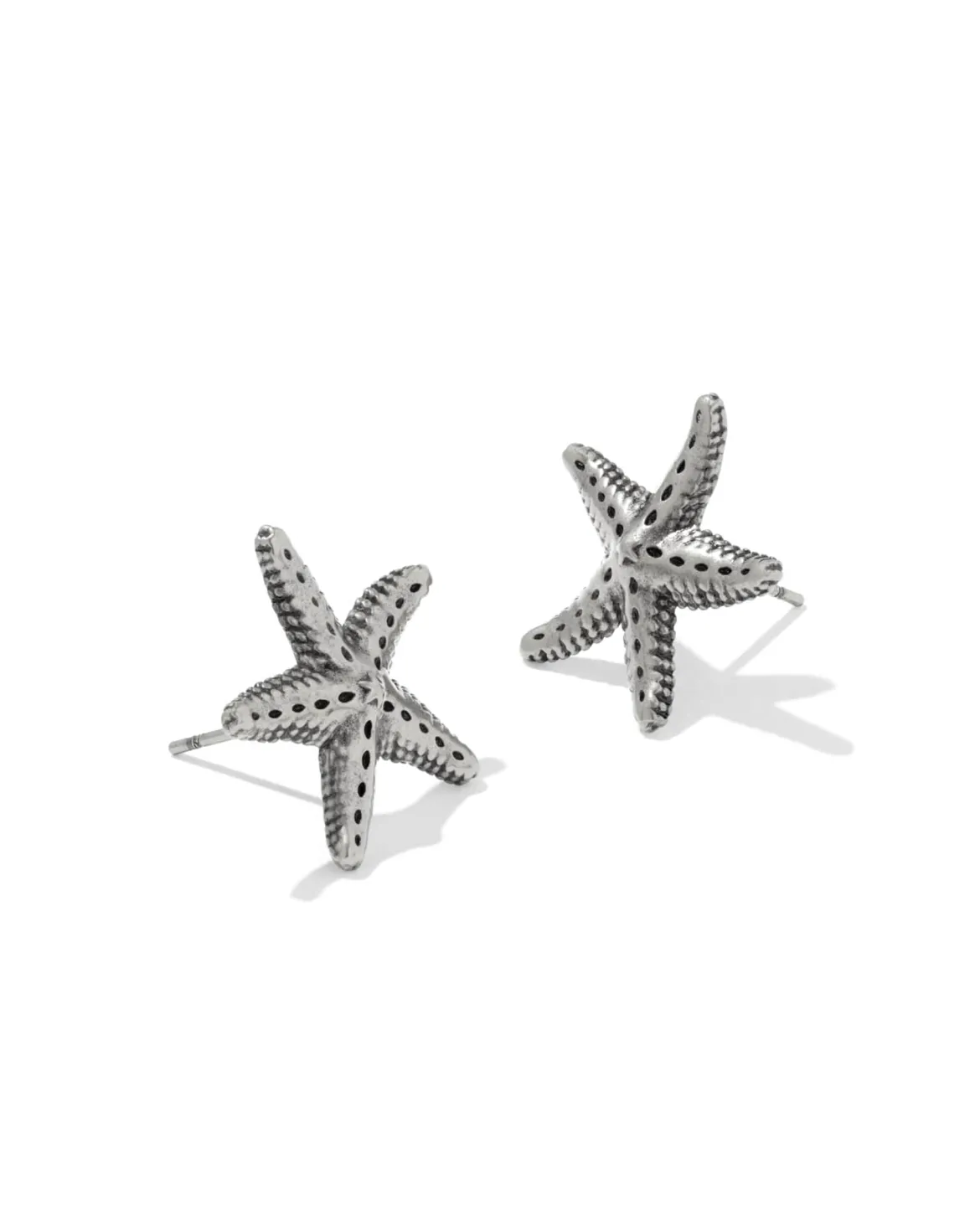 Parker Starfish Vintage Silver Metal Stud Earrings